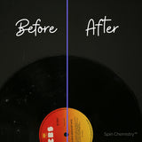 Before and after vinyl record cleaning