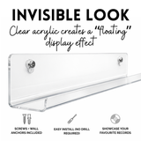 Clear Acrylic Vinyl Record Floating Shelf - 4 Pack (Ghost Racks)
