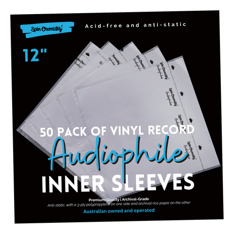 50 Pack Archival Grade 12" Record Inner Sleeves (White)