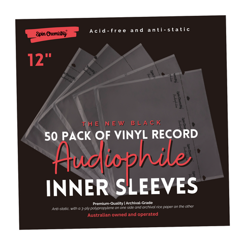 50 Pack Archival Grade 12" Record Inner Sleeves (Black)